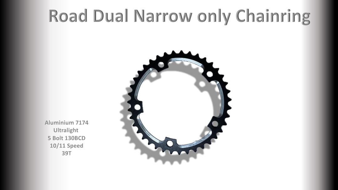 ROAD (39T) 130BCD 5 bolt 10/11s Round Black RACEWORX