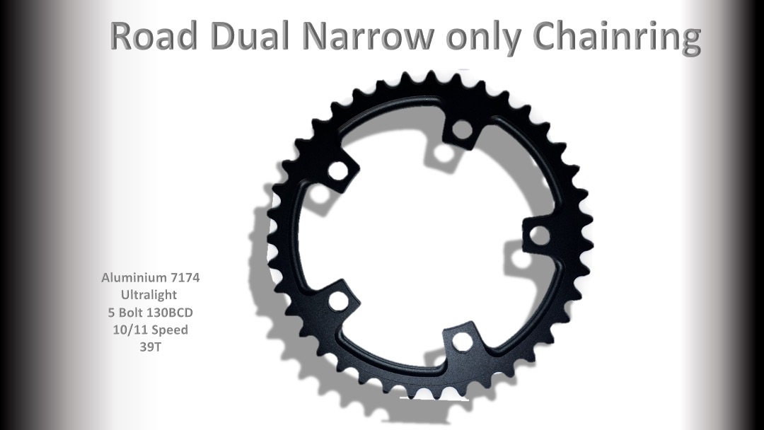 ROAD (39T) 110BCD 5 bolt 10/11s Round Black RACEWORX