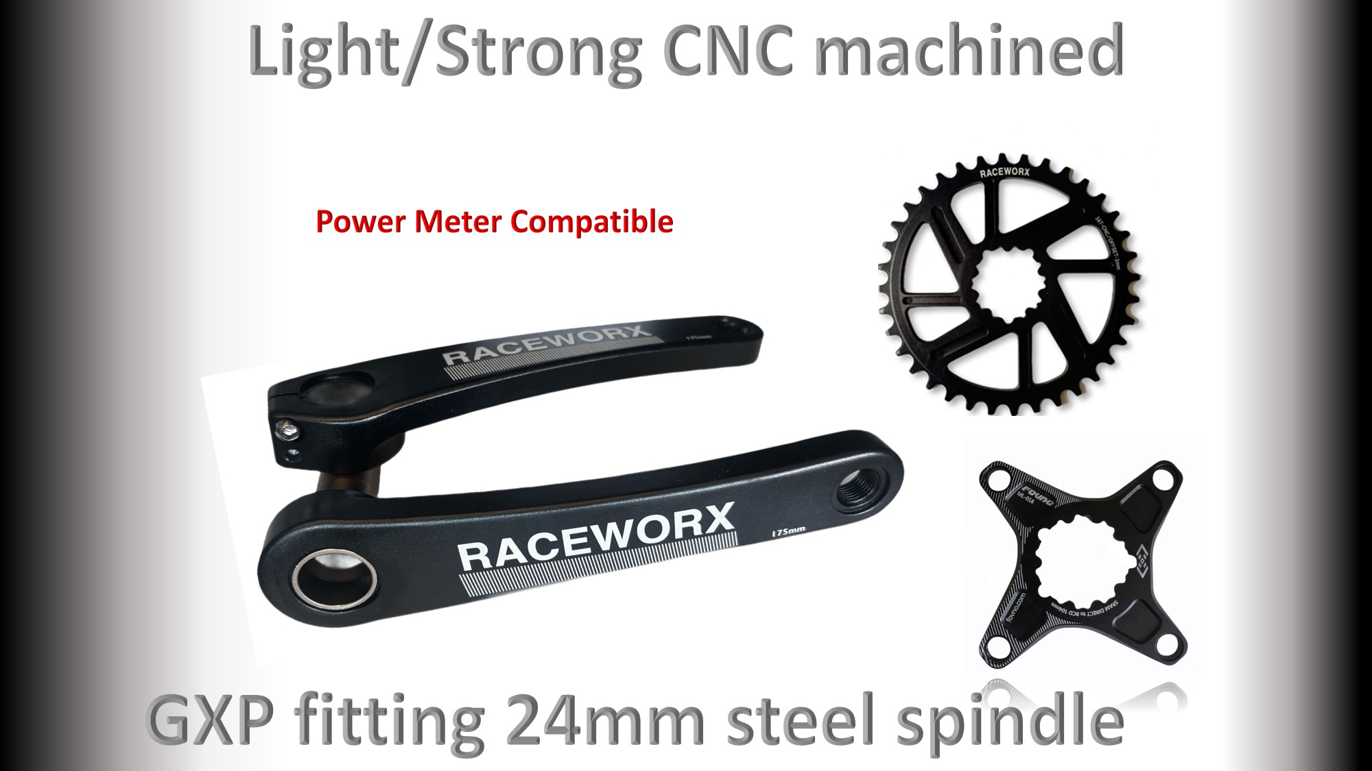 CRANK SET Mountain Bike 170mm,  24mm Spindle