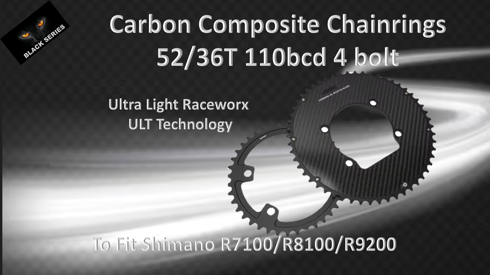 ROAD CARBON (52/36T) 4 bolt 110BCD compatabile with Shimano Crank Set (R7000/R8100/R9200) Set