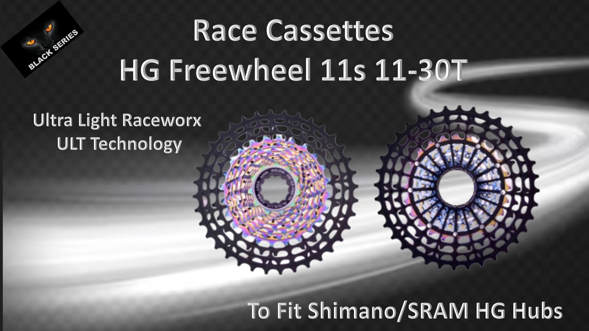 11s 11-30t Cassette Clusters Black-Multi ULT (Ultralight Race Technology) - HG