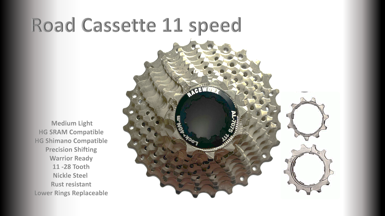 11s 11-28t Cassette Clusters Silver - HG - (For Recreational Use)