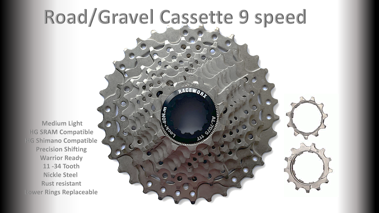 9s 11-34t Cassette Clusters Silver - HG - (For Recreational Use)