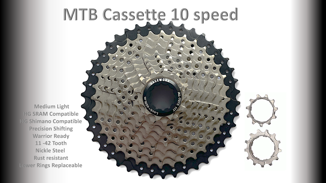 10s 11-42t Cassette Clusters Silver - HG - (For Recreational Use)