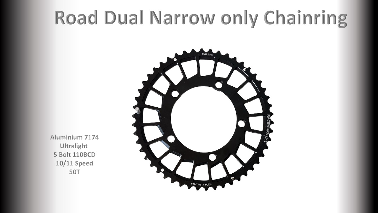ROAD (52T) 110BCD 5 bolt 10/11s Round Spider Black RACEWORX