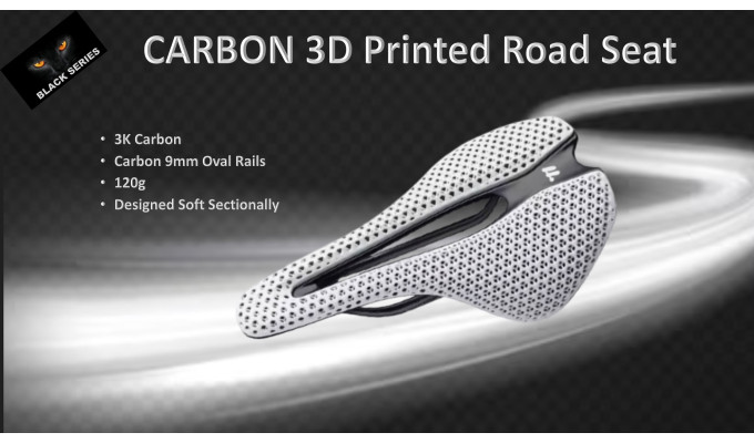 SEATS 3D printed ROAD seat ( White ) carbon