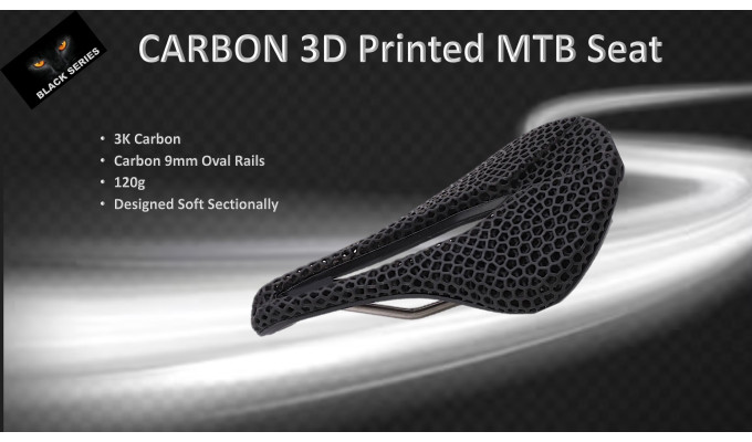 SEATS 3D printed MTB seat ( Black ) carbon