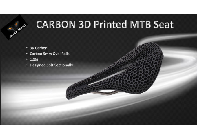 SEATS 3D printed MTB seat ( Black ) carbon