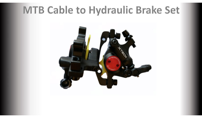 BRAKE MTB Cable to Hydraulic Brake Set - (Post Mount)