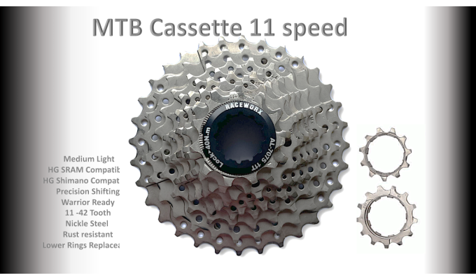 11s 11-42t Cassette Clusters Silver - HG - (For Recreational Use)