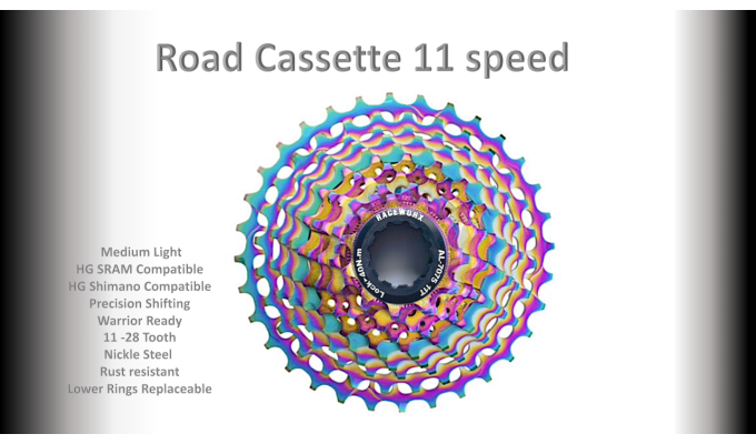 11s 11-28t Cassette Clusters Oil Slick - HG - (For Recreational Use)