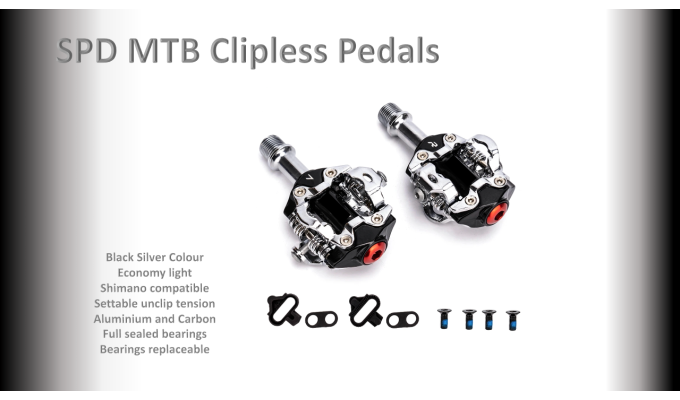 PEDALS Shimano compatiable Silver/Black SPD