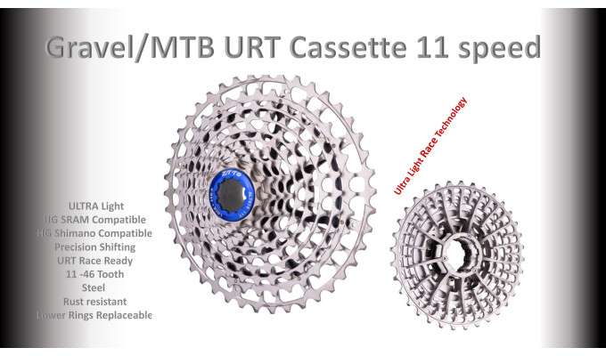 11s 11-46t Cassette Cluster Black URT (Ultralight Race Technology) - HG