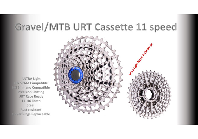 11s 11-46t Cassette Cluster Black URT (Ultralight Race Technology) - HG