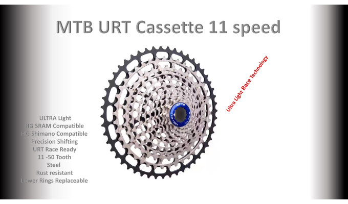 11s 11-50t Cassette Cluster Black URT (Ultralight Race Technology) - HG