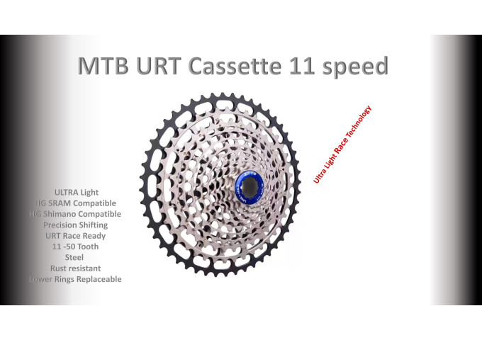 11s 11-50t Cassette Cluster Black URT (Ultralight Race Technology) - HG
