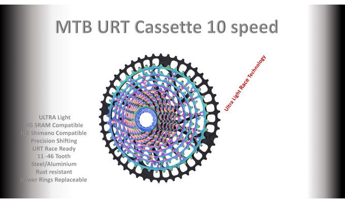 10s 11-46t Cassette Cluster Silver/Black  (Ultralight Race Technology) - HG
