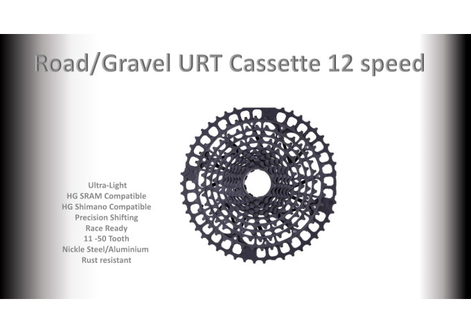 12s 11-50t Cassette Cluster Black URT (Ultralight Race Technology) - HG