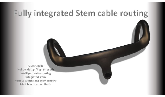HANDLE BARs CARBON - (Cable through Stem Intergration) 400 Width x 90mm Reach