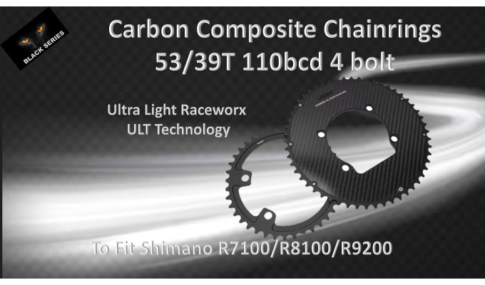 ROAD CARBON (53/39T) 4 bolt 110BCD compatabile with Shimano Crank Set (R7000/R8100/R9200) Set 