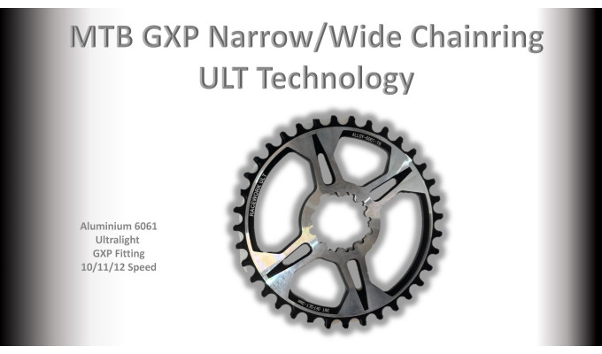 MTB (36T) 10/11/12s GXP 1x Round 3mm offset Black/Silver RACEWORX (Narrow/Wide Tooth Design) ULT