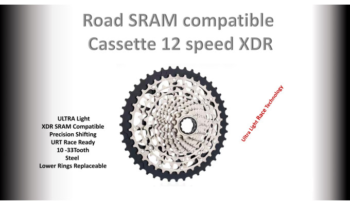 12s 10-33t Cassette Cluster Silver URT (Ultralight Race Technology) - XDR