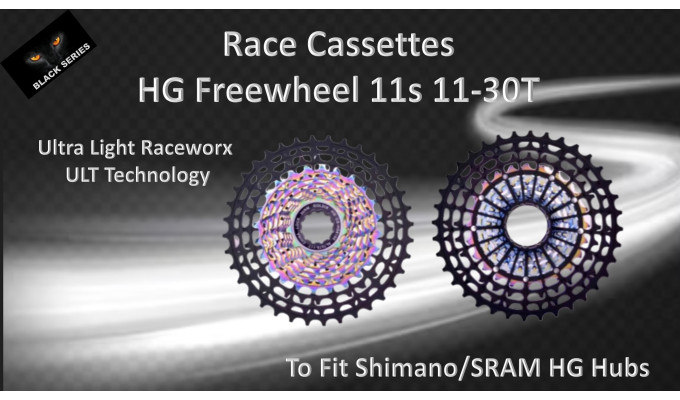 11s 11-30t Cassette Clusters Black-Multi ULT (Ultralight Race Technology) - HG