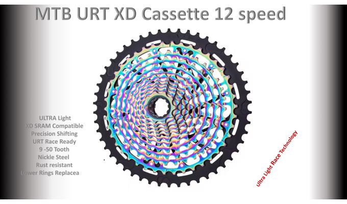 12S 9-50t Cassette Cluster Oil Slick URT (Ultralight Race Technology) - XD
