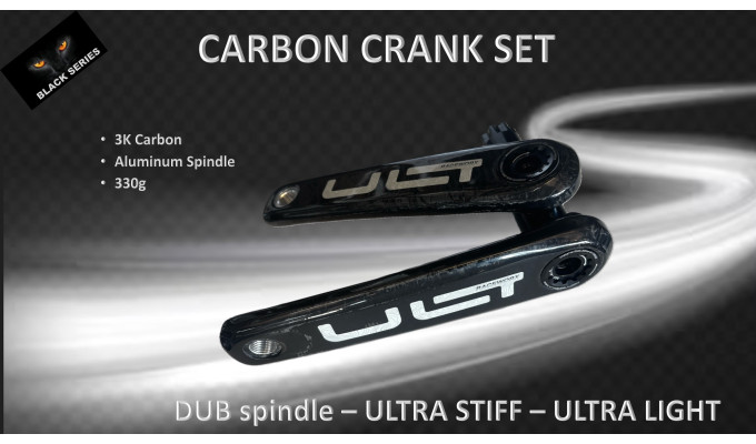 CRANK SET Road  bike Carbon 170mm, 29mm Spindle Aluminium  URT 330g
