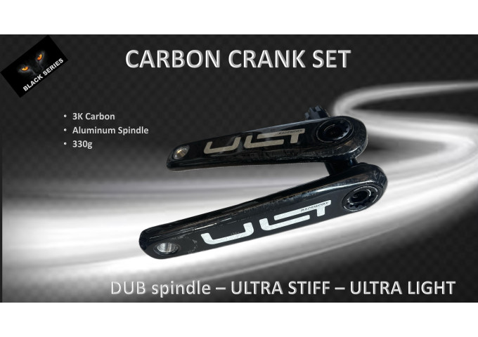 CRANK SET Road  bike Carbon 170mm, 29mm Spindle Aluminium  URT 330g