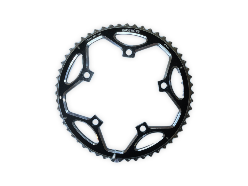 ROAD (54T) 130BCD 5 bolt 10/11/12s Round Black RACEWORX