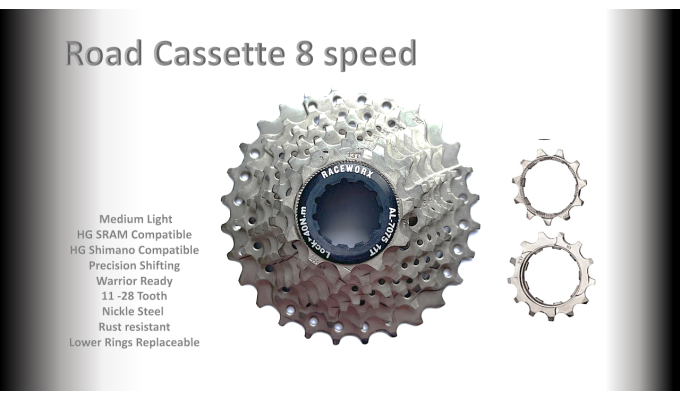 8s 11-28t Cassette Clusters Silver - HG - ( For Recreational Use)