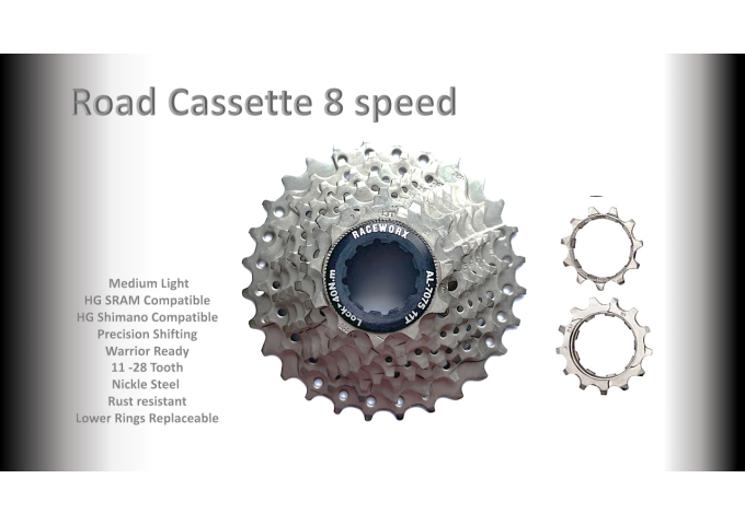 8s 11-28t Cassette Clusters Silver - HG - ( For Recreational Use)