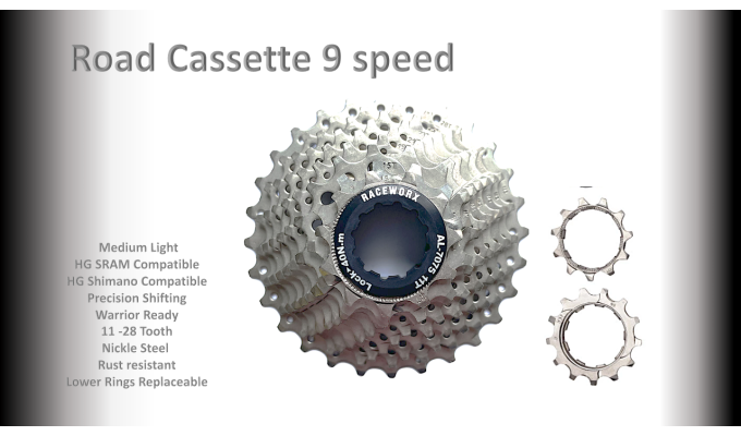 9s 11-28t Cassette Clusters Silver - HG - (For Recreational Use)