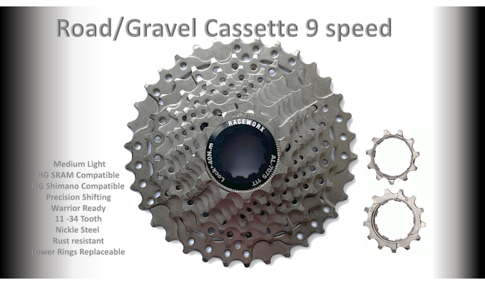 9s 11-34t Cassette Clusters Silver - HG - (For Recreational Use)