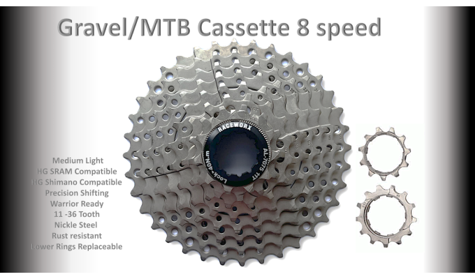 8s 11-36t Cassette Clusters Silver - HG - (For Recreational Use)