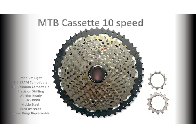 10s 11-46t Cassette Clusters Silver - HG - (For Recreational Use)