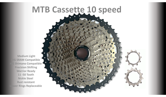 10s 11-50t Cassette Clusters Silver - HG - (For Recreational Use)