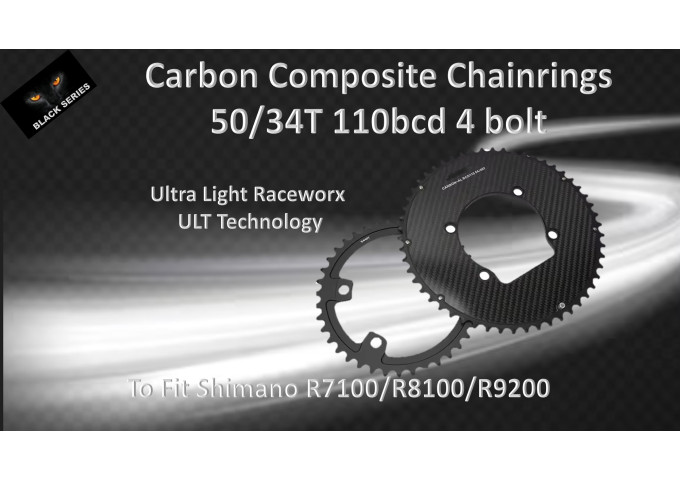 ROAD CARBON (50/34T) 4 bolt 110BCD compatabile with Shimano Crank Set (R7000/R8100/R9200) Set 