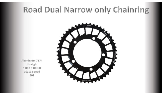 ROAD (52T) 110BCD 5 bolt 10/11s Round Spider Black RACEWORX